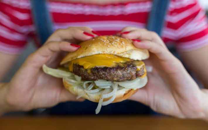 How to Eat a Big Burger at a Restaurant